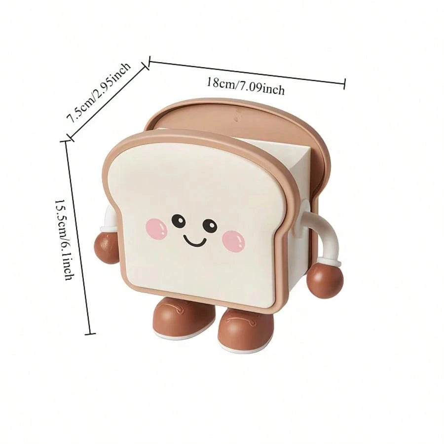 Cute Toast Desk Organizer Pen Holder | Kawaii Desktop Stationery Storage