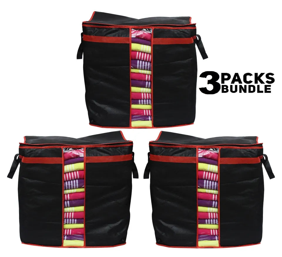 Large Non-Woven Clothes Storage Bag | Foldable Blanket & Quilt Organizer with Transparent Window
