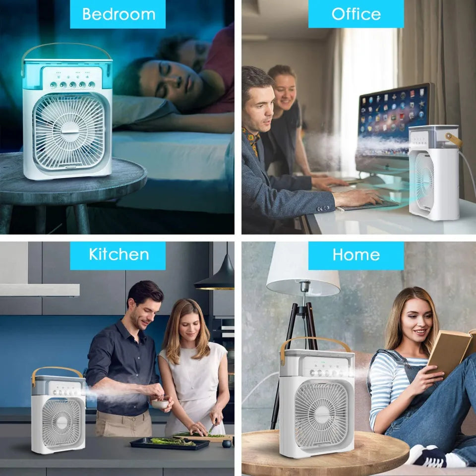 Rechargeable Mist Fan | Portable Cooling Fan with Water Mist Spray