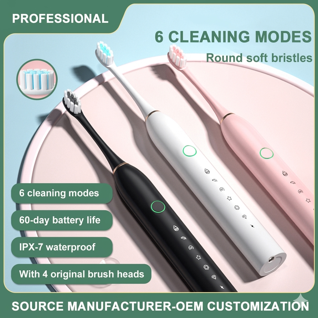 ultrasonic sonic electric toothbrush usb rechargeable smart oral care device for deep cleaning teeth whitening gum care Aalaa Shop