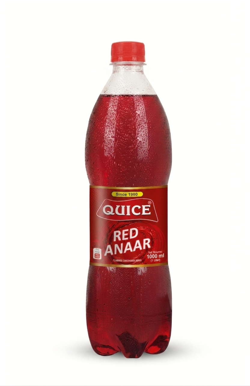 Quice Red Anaar Carbonated Soft Drink Pomegranate Soda