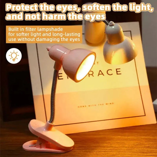 Clip on LED book reading lamp eye protection flexible portable light for study desk night reading Aalaa Shop