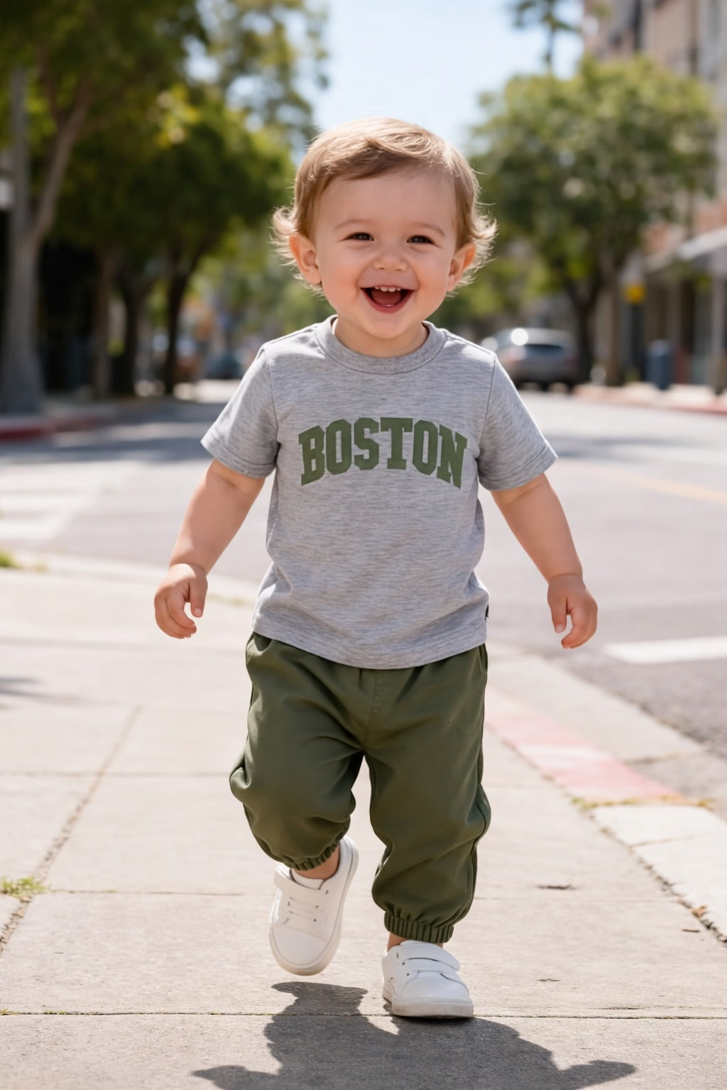 Toddler Boys Boston Sporty 2-Piece Outfit | Casual Cotton T-Shirt & Shorts Set