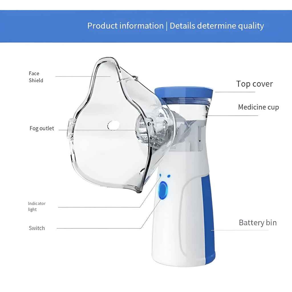 portable mesh nebulizer machine usb rechargeable inhaler for asthma respiratory care silent medical breathing device Aalaa Shop