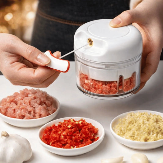 Mini Manual Food Chopper | Hand Push Vegetable Cutter