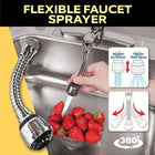 Turbo Flex 360 Flexible Faucet Sprayer | Swivel Sink Tap Extender for Kitchen &amp; Bathroom