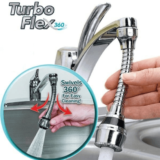 Turbo Flex 360 Flexible Faucet Sprayer | Swivel Sink Tap Extender for Kitchen &amp; Bathroom