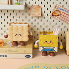 Cute Toast Desk Organizer Pen Holder | Kawaii Desktop Stationery Storage
