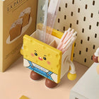 Cute Toast Desk Organizer Pen Holder | Kawaii Desktop Stationery Storage