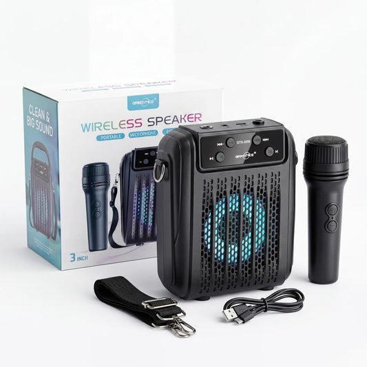 GTS-2005 Wireless Bluetooth Speaker with Wireless Microphone | Portable Karaoke Speaker