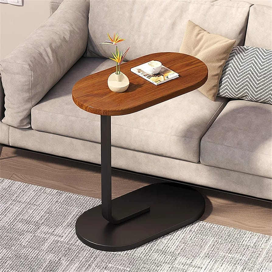 Oval C-Shaped Sofa Side Table | Heavy Quality Laptop & Coffee Table