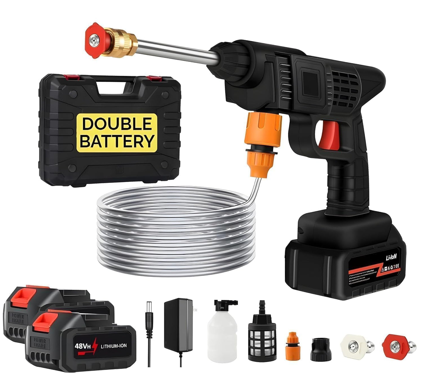 Cordless High Pressure Water Spray Gun | Portable Rechargeable Sprayer