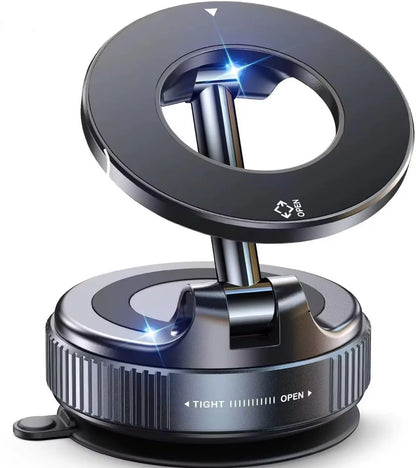 Magnetic Vacuum Suction Phone Mount | 360° Rotating Hands-Free Mobile Holder