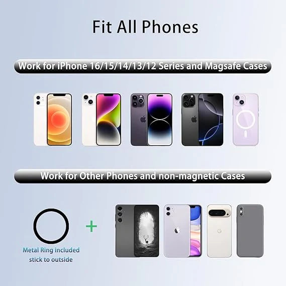 Magnetic Vacuum Suction Phone Mount | 360° Rotating Hands-Free Mobile Holder