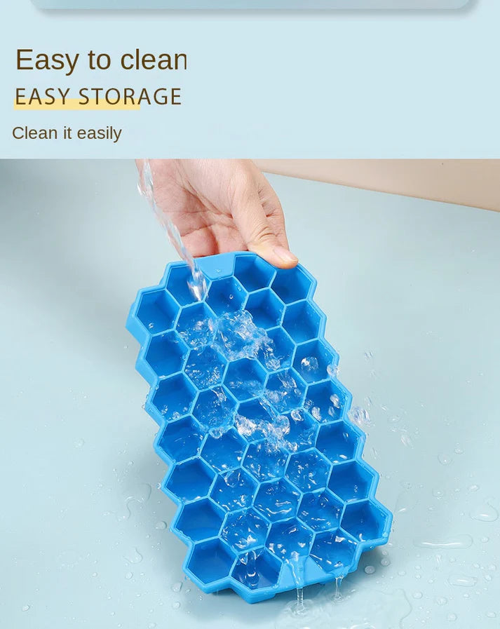 Silicone Ice Cube Trays  with Lids | Multicolor Honeycomb Ice Mold