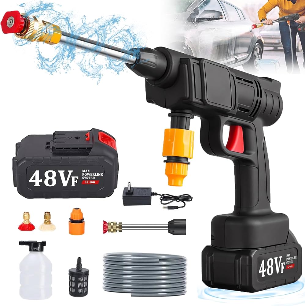 Cordless High Pressure Water Spray Gun | Portable Rechargeable Sprayer