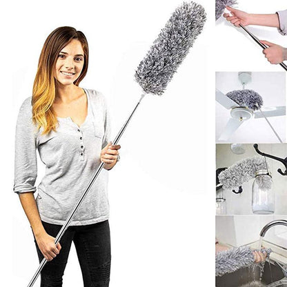 Foldable Cleaning Grey Duster | Adjustable Microfiber Dust Cleaning Brush