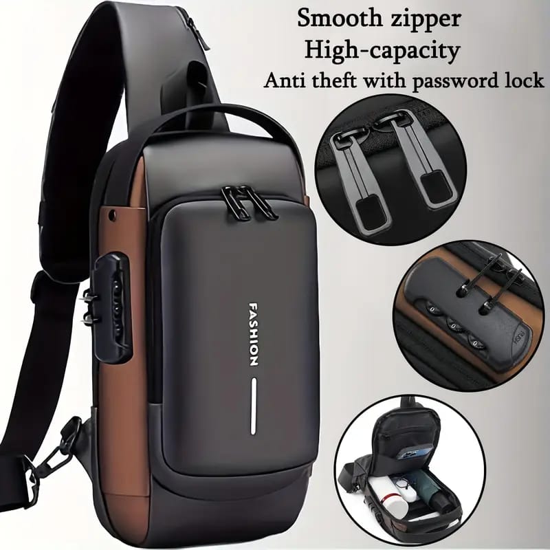 Anti-Theft Crossbody Bag | Waterproof Sling Bag with USB Charging Port
