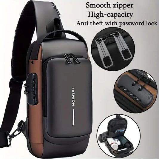 Anti-Theft Crossbody Bag | Waterproof Sling Bag with USB Charging Port