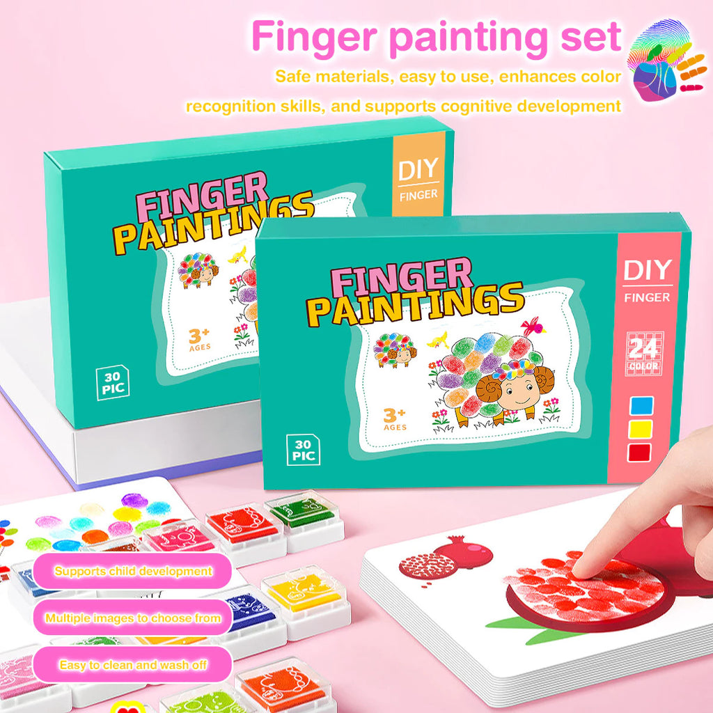 kids finger painting kit creative art set washable paint for children learning activity craft kit colorful finger paint for kids Gharsaman