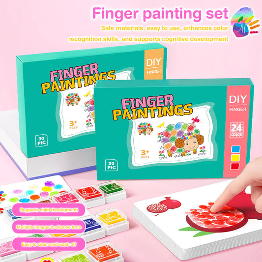 kids finger painting kit creative art set washable paint for children learning activity craft kit colorful finger paint for kids Gharsaman