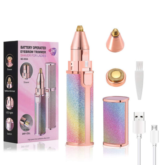 flawless 2 in 1 facial eyebrow trimmer women face hair remover precision grooming device portable beauty tool Aalaa Shop