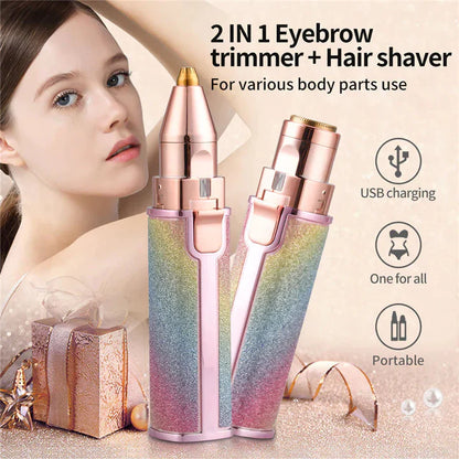 flawless 2 in 1 facial eyebrow trimmer women face hair remover precision grooming device portable beauty tool Aalaa Shop