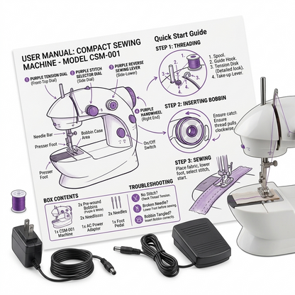 Mini portable electric sewing machine for home use handheld stitching tool for clothes repair travel DIY sewing machine Aalaa Shop
