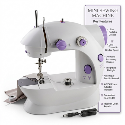 Mini portable electric sewing machine for home use handheld stitching tool for clothes repair travel DIY sewing machine Aalaa Shop