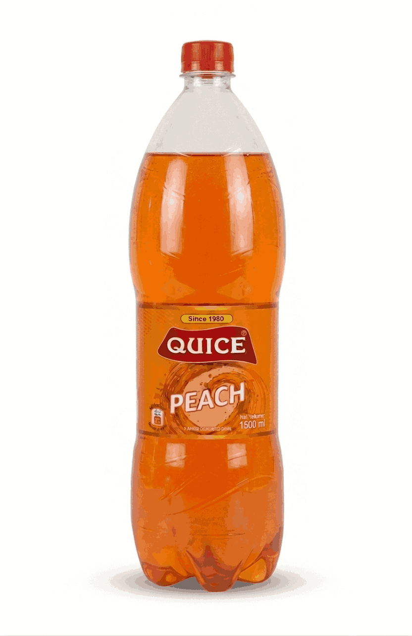Quice Peach Carbonated Soft Drink Refreshing Fruit Soda