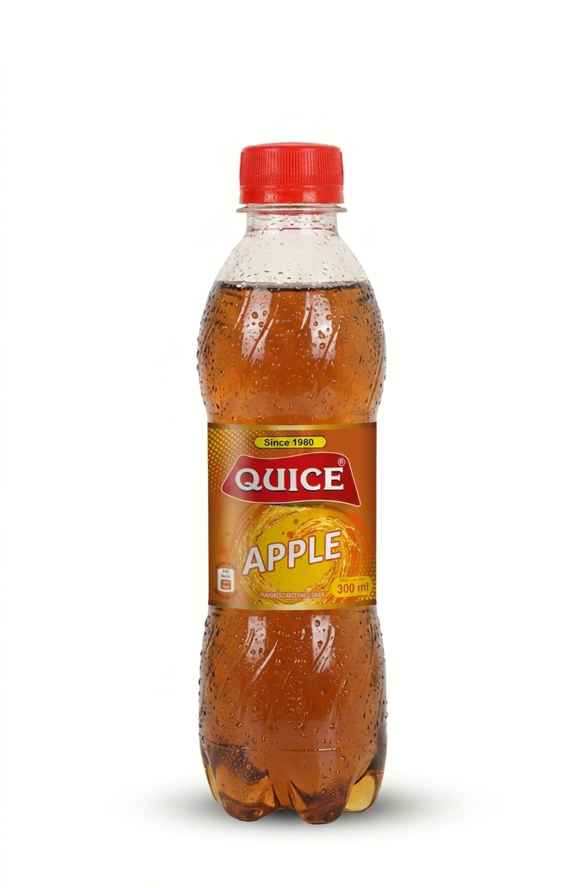 quice apple carbonated soft drink refreshing apple soda fizzy beverage sparkling apple flavored drink chilled soft drink Gharsaman