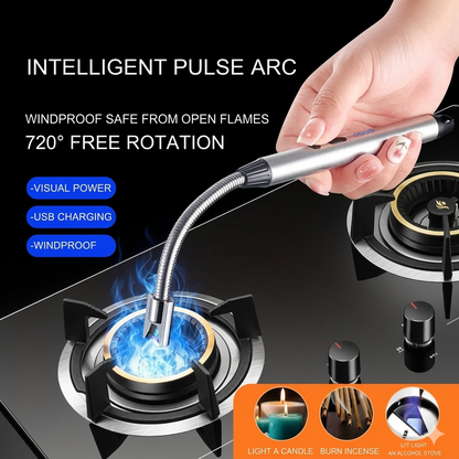 USB rechargeable electric arc lighter windproof plasma flameless candle kitchen outdoor use Aalaa Shop