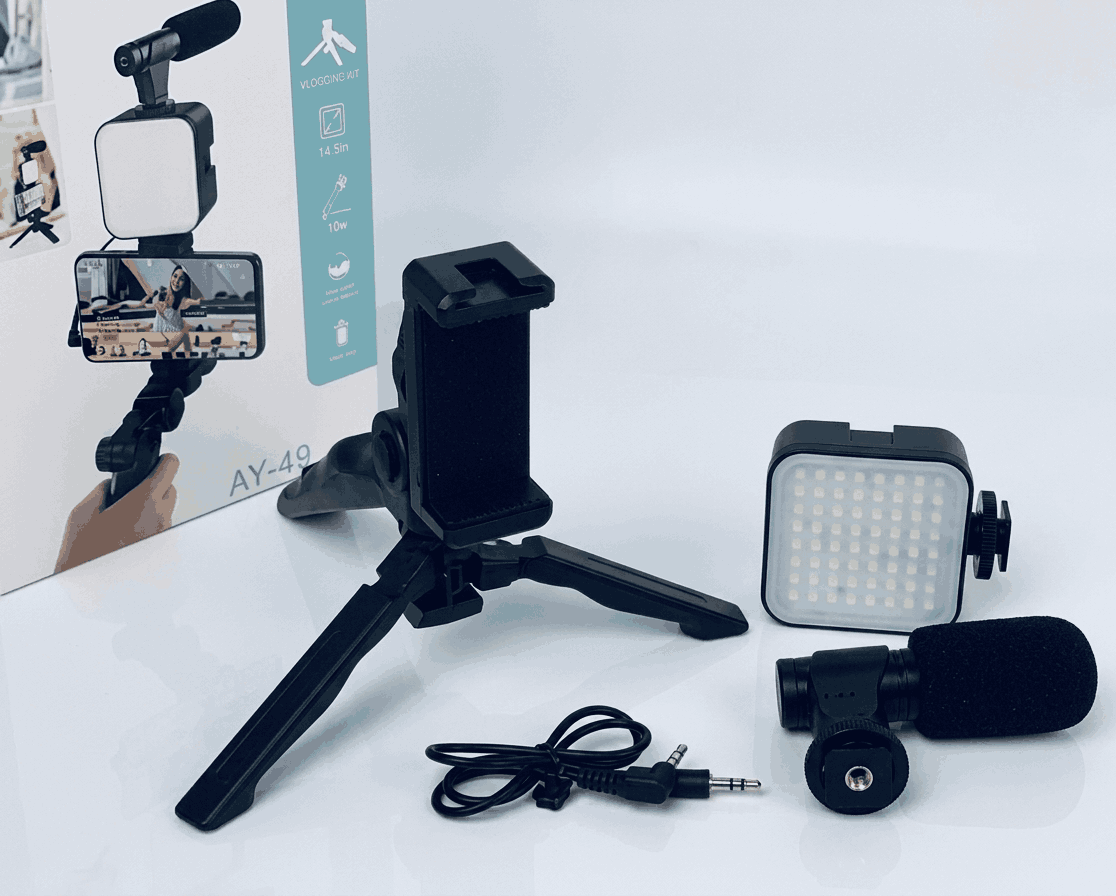 Vlogging kit with tripod stand and remote content creator set for YouTube TikTok Instagram mobile video recording Aalaa Shop