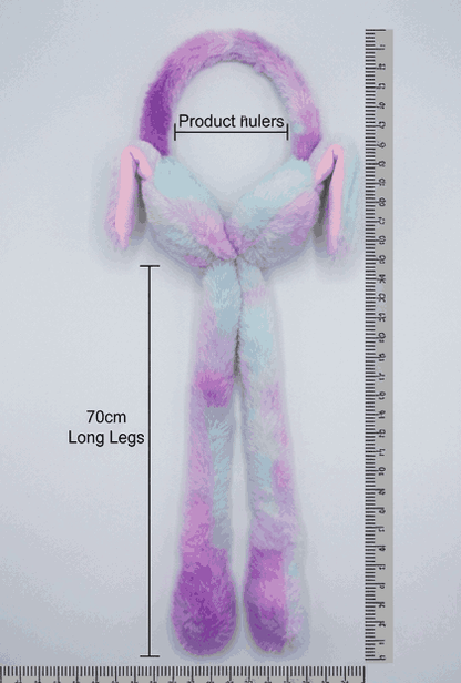 plush bunny ear headband soft cute hair band purple blue makeup spa skincare headband for women girls comfortable stretch hair accessory Gharsaman