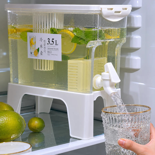 3.5L Refrigerator Beverage Dispenser | Compact Fridge Drink & Water Storage Container