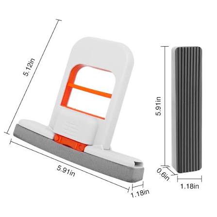 Measurement chart of a cleaning tool with dimensions labeled