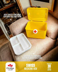 Swiss Medicine & First Aid Storage Box – Portable Organizer Kit
