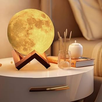 USB moon lamp 7 color LED night light decorative bedside lamp for bedroom kids room aesthetic lighting Aalaa Shop