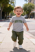 Toddler Boys Boston Sporty 2-Piece Outfit | Casual Cotton T-Shirt & Shorts Set