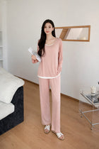 Women 2 Piece Loungewear Set Pink & Grey Pajama Outfit
