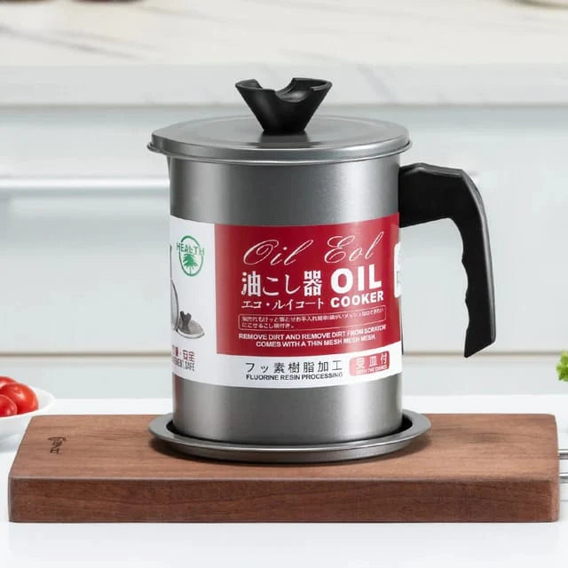 Stainless Steel Oil Filter & Strainer Pot - 1.4L