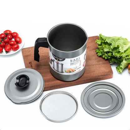 Stainless Steel Oil Filter & Strainer Pot - 1.4L