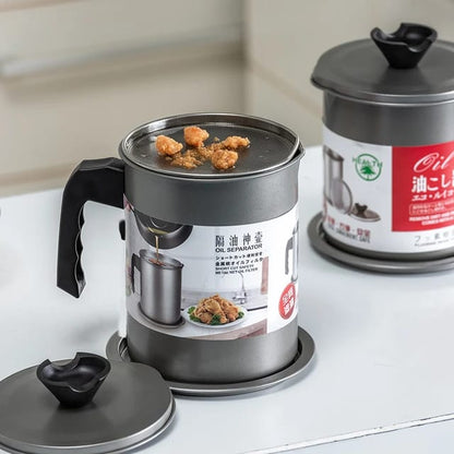 Stainless Steel Oil Filter & Strainer Pot - 1.4L