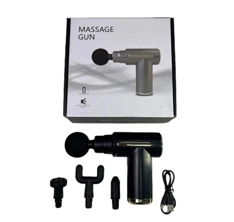 Mini Handheld Electric Body Massage Gun with 4 Heads