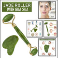 Natural Jade Roller & Gua Sha Set – Ultimate Facial Beauty & Massager Tool