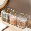Acrylic Cotton Pad & Swab Storage Box with Lid