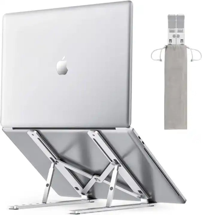 Foldable aluminum laptop stand adjustable height ergonomic portable laptop holder for desk office travel MacBook cooling stand Aalaa Shop