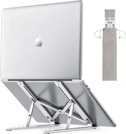 Foldable aluminum laptop stand adjustable height ergonomic portable laptop holder for desk office travel MacBook cooling stand Aalaa Shop