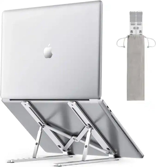Foldable aluminum laptop stand adjustable height ergonomic portable laptop holder for desk office travel MacBook cooling stand Aalaa Shop