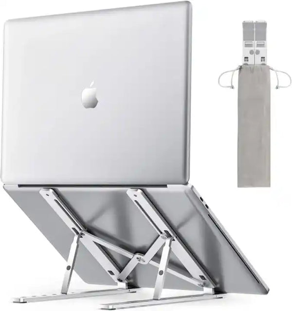 Foldable aluminum laptop stand adjustable height ergonomic portable laptop holder for desk office travel MacBook cooling stand Aalaa Shop